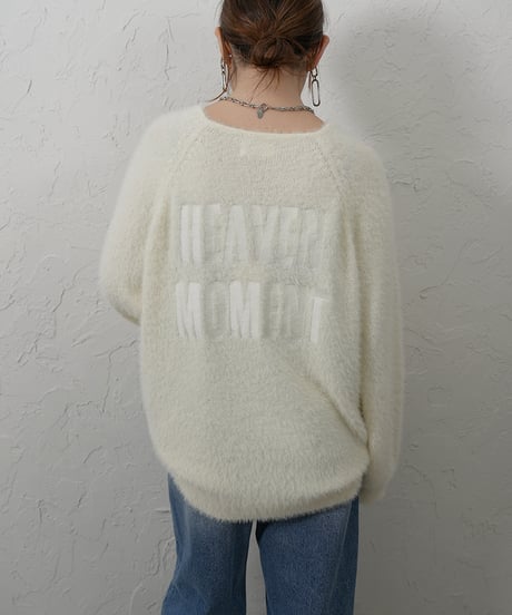 【ROSIEE】　ご予約 数量限定　バックロゴ刺繍シャギーニット
