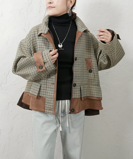 Fake leather docking Jacket【ラスト1点】