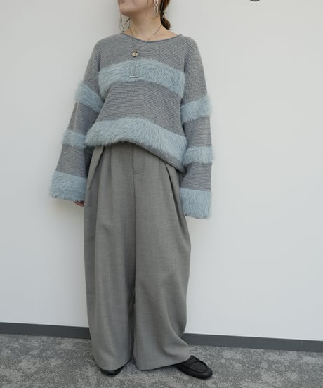 【CYAN tokyo】　ご予約  "Liren低身長別注size" タックベルトウーリーワイド
