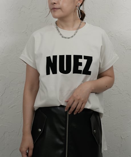 NUEZ flocked print　T