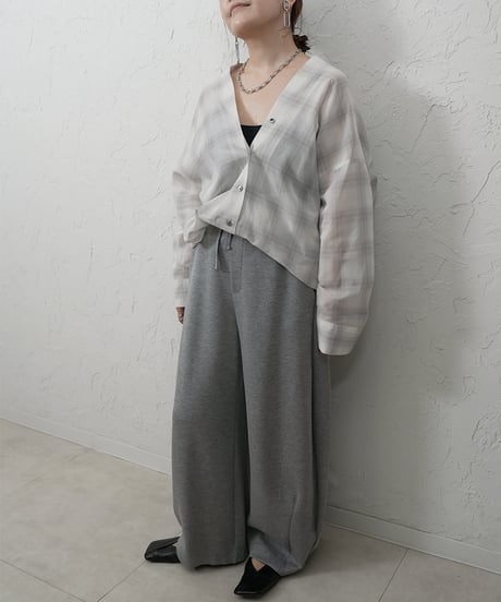 Sheer cotton tunic Vshirt 【ラスト1点】