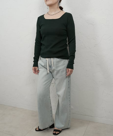 Square knit pullover