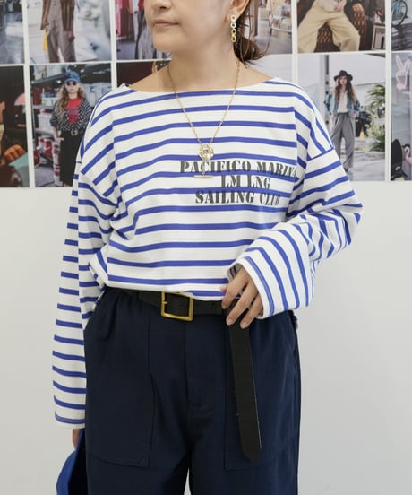 【Le Melange】　ご予約 BOREDER JERSEY ロングTシャツ