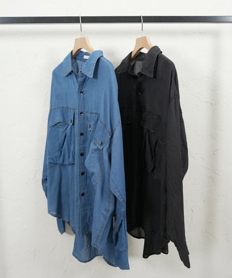 Sheer denim big shirt【ラスト2点】