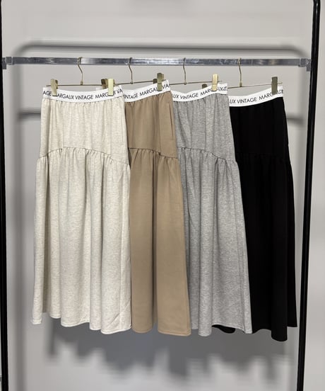 【MARGAUX VINTAGE】　ご予約  ロゴウエストギャザースカート