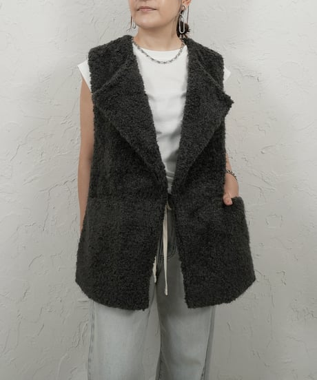 Curly boa vest