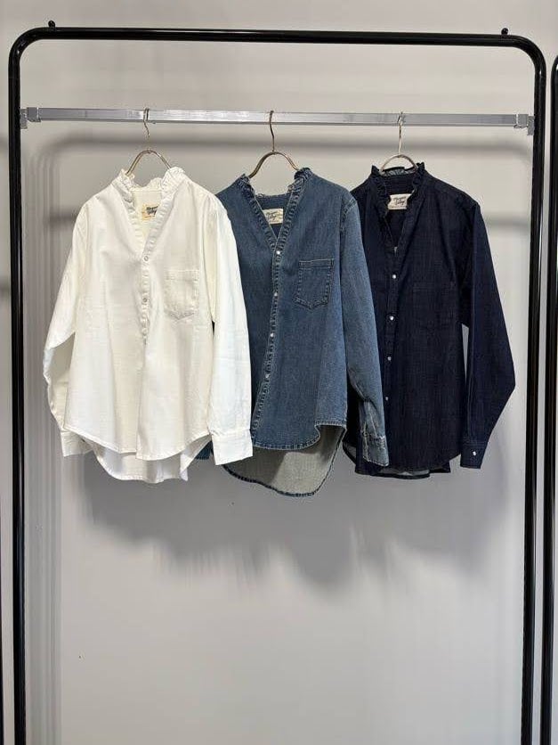 MARGAUX VINTAGE】 ご予約 ライトオンスデニムフリルシャツ | select 