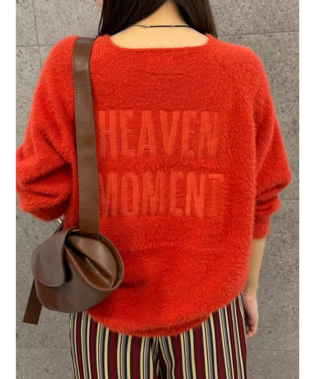 【ROSIEE】　ご予約 数量限定　バックロゴ刺繍シャギーニット