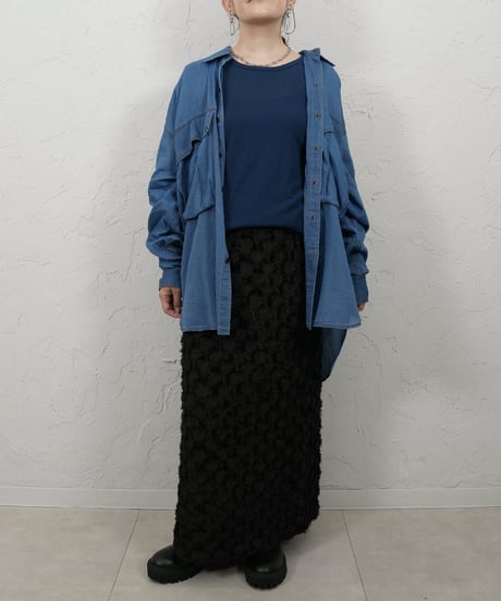 Sheer denim big shirt【ラスト2点】