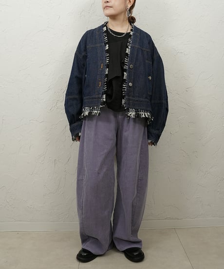 Tweed docking denim Jacket