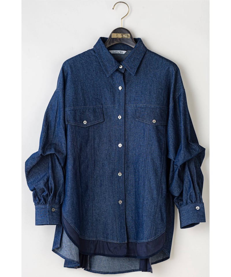 Lallia Mu】 ご予約 2WAYスリーブデニムシャツ | select shop Liren