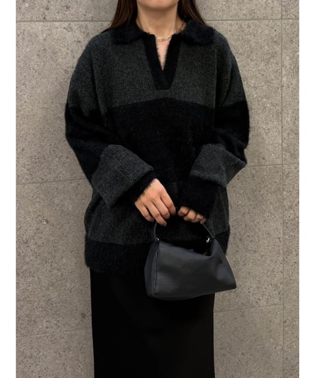 【ROSIEE】　ご予約 数量限定フェザーMIXボーダーKnit