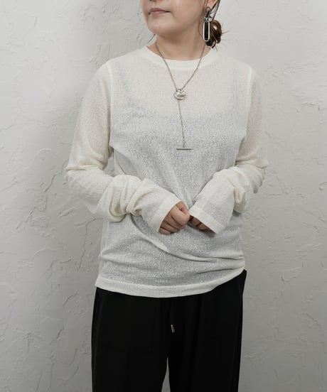 See-through jacquard　longsleeve Tshirt