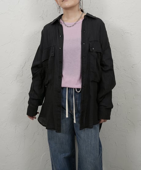 Sheer denim big shirt【ラスト2点】