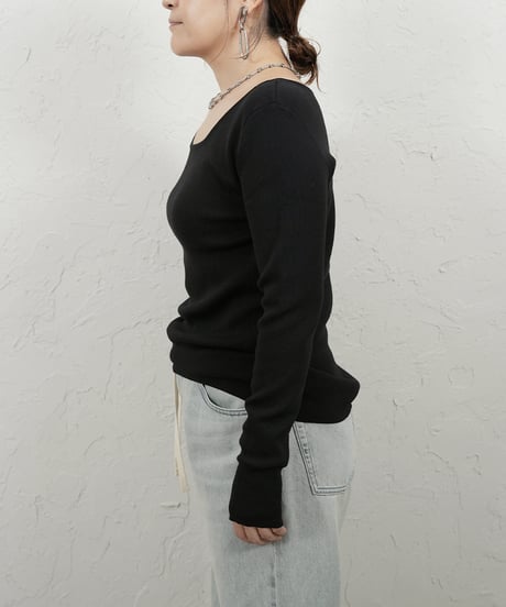 Square knit pullover