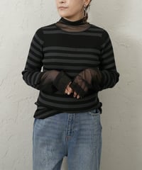 【ROSIEE】　 Liren別注カラー　シアーチュールドッキングKnit