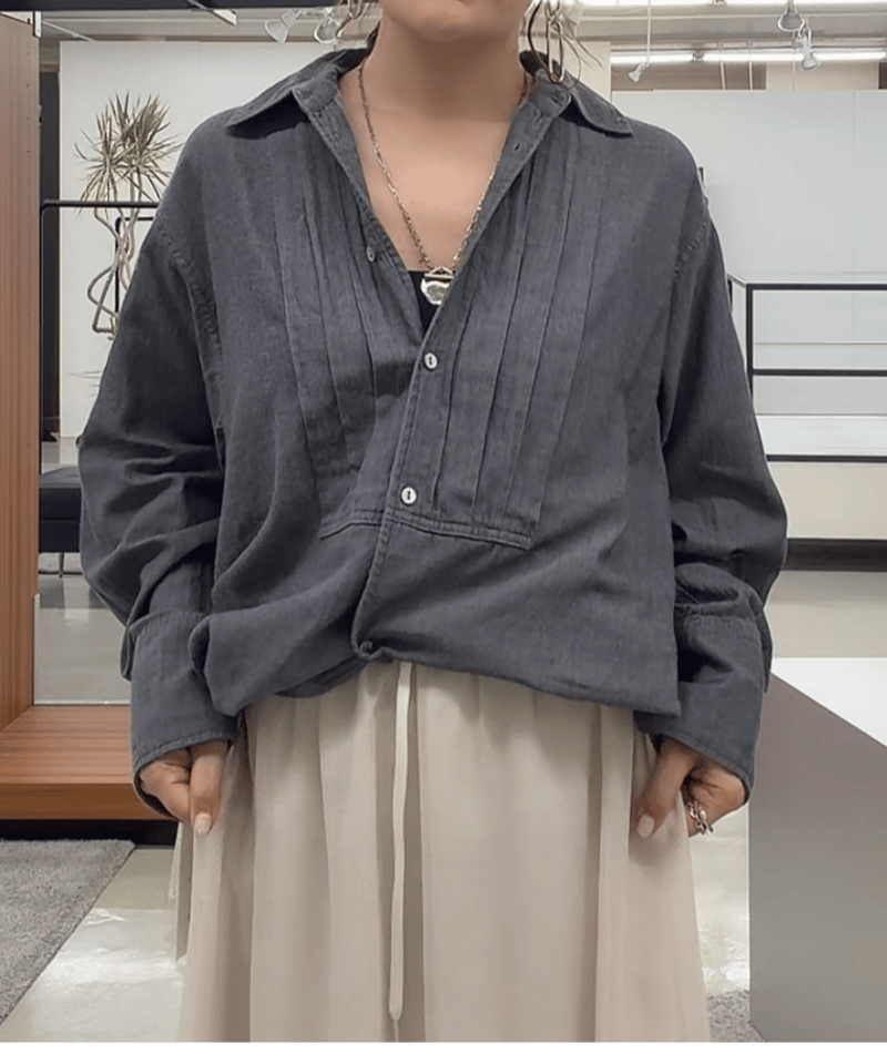 PASSIONE】 タックデニムシャツ | select shop Liren