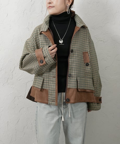 Fake leather docking Jacket【ラスト1点】