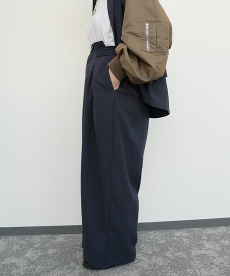 【CYAN tokyo】　ご予約  "Liren低身長別注size" タックベルトウーリーワイド