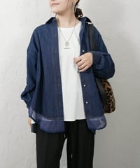 2way sleeve denim shirt