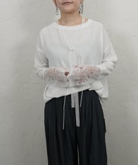 Sheer TEE　カフスレース　付属リボン付き