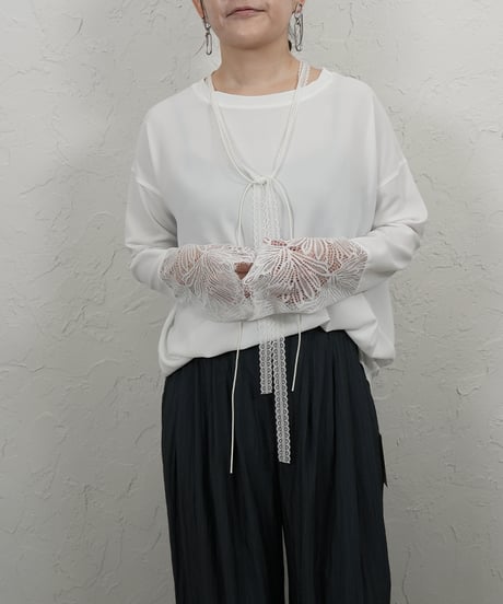 Sheer TEE　カフスレース　付属リボン付き　残り僅か！