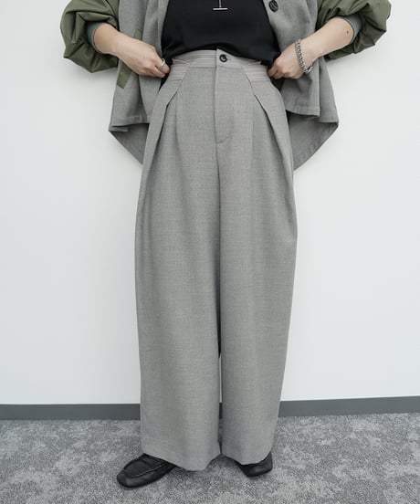 【CYAN tokyo】　ご予約  "Liren低身長別注size" タックベルトウーリーワイド
