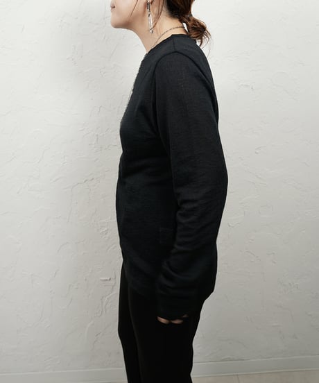 See-through jacquard　longsleeve Tshirt
