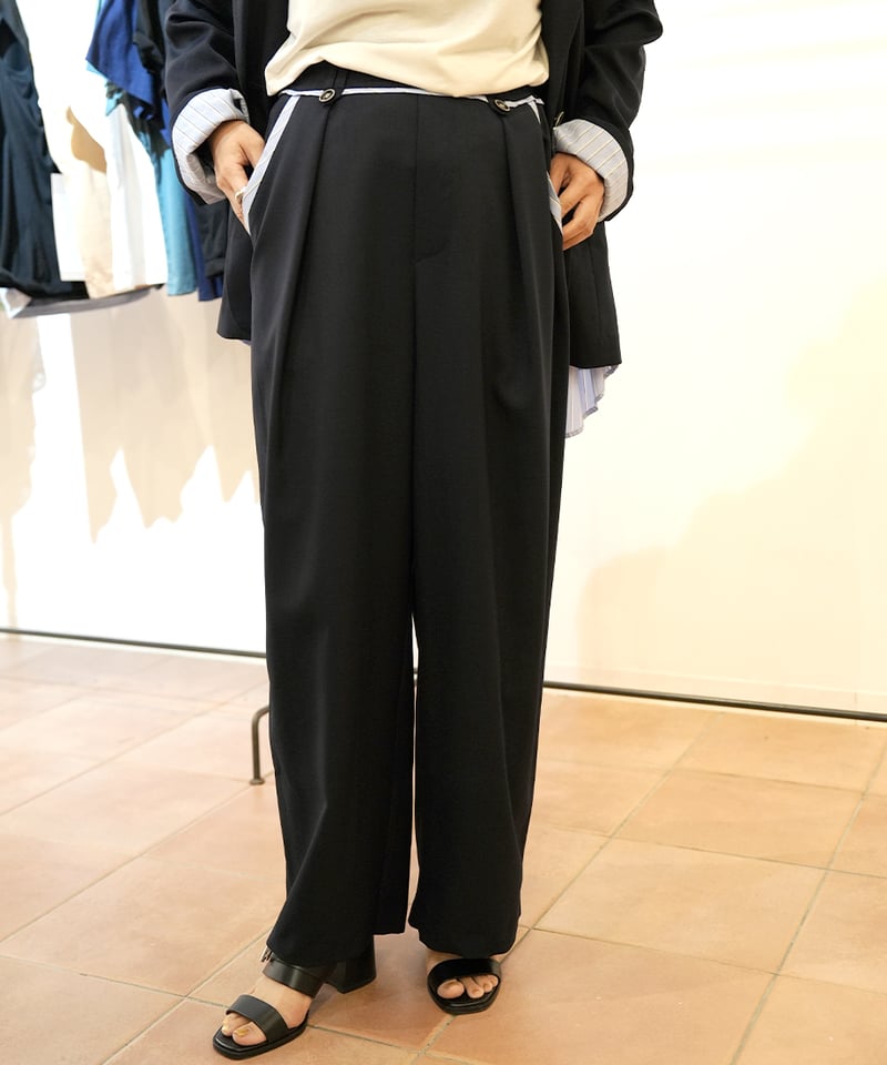 Lallia Mu】 ご予約 フロントタックパンツ | select shop Liren