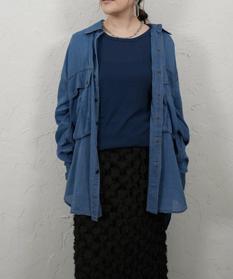 Sheer denim big shirt【ラスト2点】