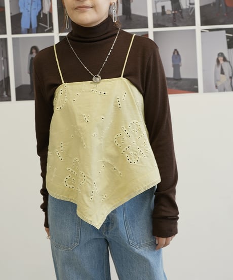 【Le Melange】　ご予約  オリジナルカットワーク刺繍スカーフ型キャミソール