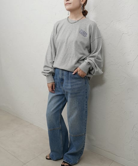 Bio sweat embroidery pullover