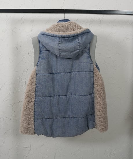 Denim×Boa padding　vest
