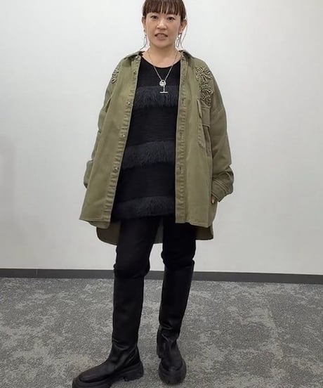 【CYAN tokyo】　ご予約  "Liren別注カラー"刺繍オーバーシャツブルゾン