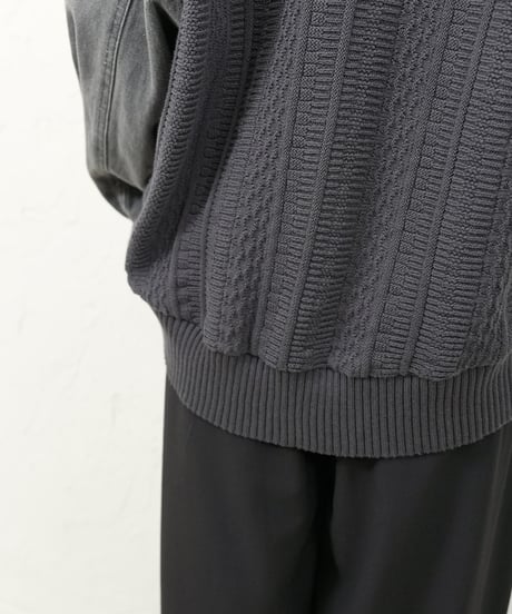 Knit docking　denim jacket