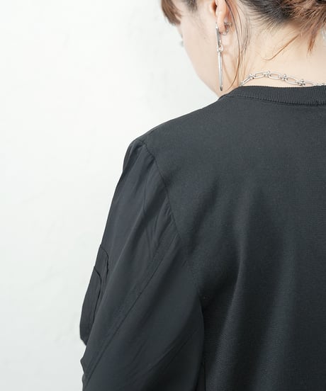 【Liren別注！低身長size】 Military　docking　knit one-piece
