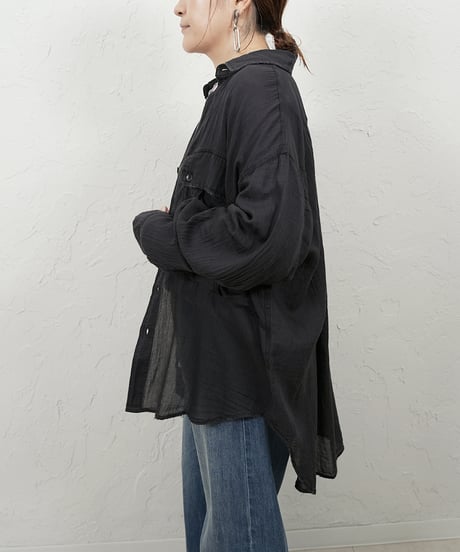 Sheer denim big shirt【ラスト2点】
