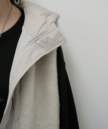 【ayane】　ご予約 エコファー × 中綿ドッキングショート丈ベスト