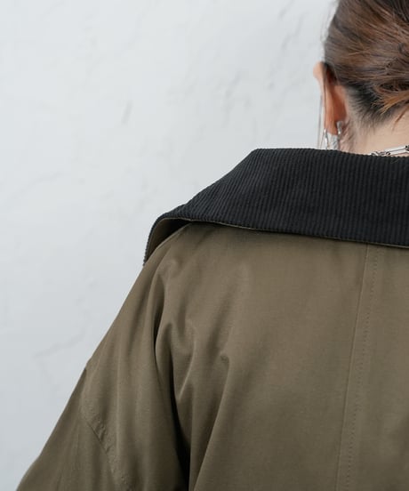 Stand big collar blouson