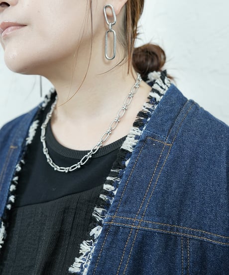 Tweed docking denim Jacket