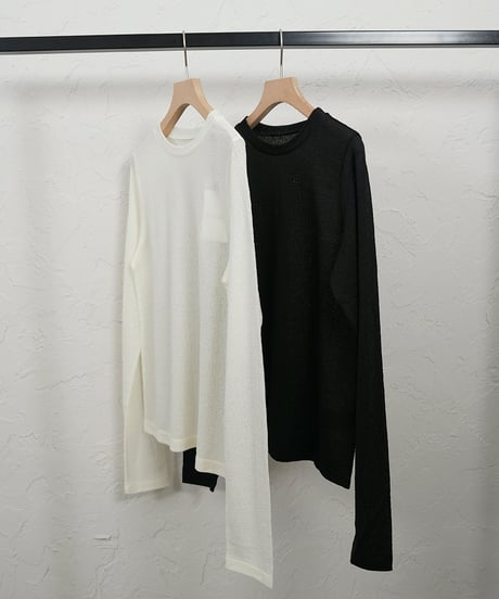 See-through jacquard　longsleeve Tshirt