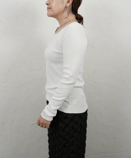Square knit pullover