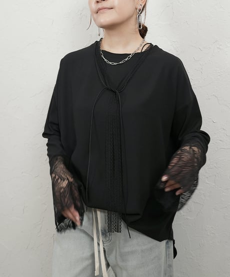 Sheer TEE　カフスレース　付属リボン付き　残り僅か！