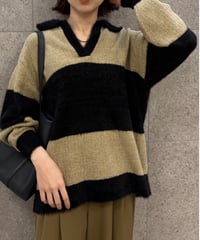 【ROSIEE】　ご予約 数量限定フェザーMIXボーダーKnit