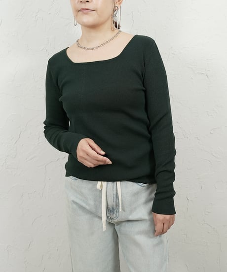 Square knit pullover