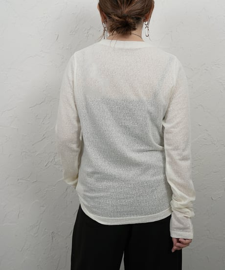 See-through jacquard　longsleeve Tshirt