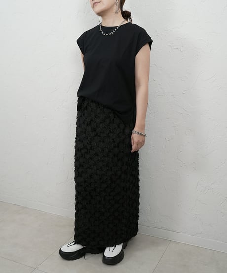 Fringe jacquard tight skirt