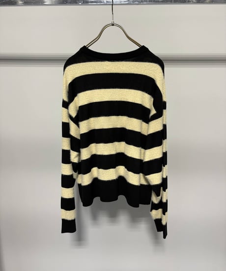 【MARGAUX VINTAGE】　ご予約  異素材ボーダークルーカーディガン