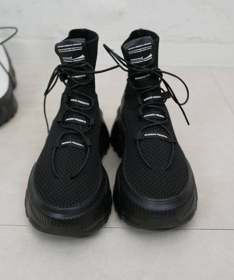 Mesh-knit High-Top Chunky Boots【ラスト1.2点】