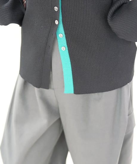 【sugar rose】　ご予約 前立て配色ボタンリブニット TOPS